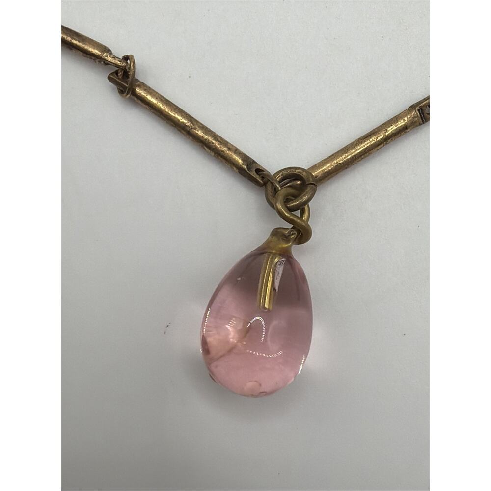 Aristocrate Charm Bracelet Intaglio Cameo Teardrop Glass on Stick Chain - Picture 6 of 11